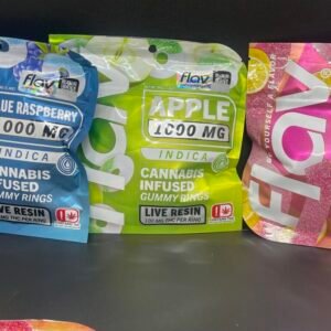 Flav Edibles Cherry Rings 1000mg (THC Gummies)